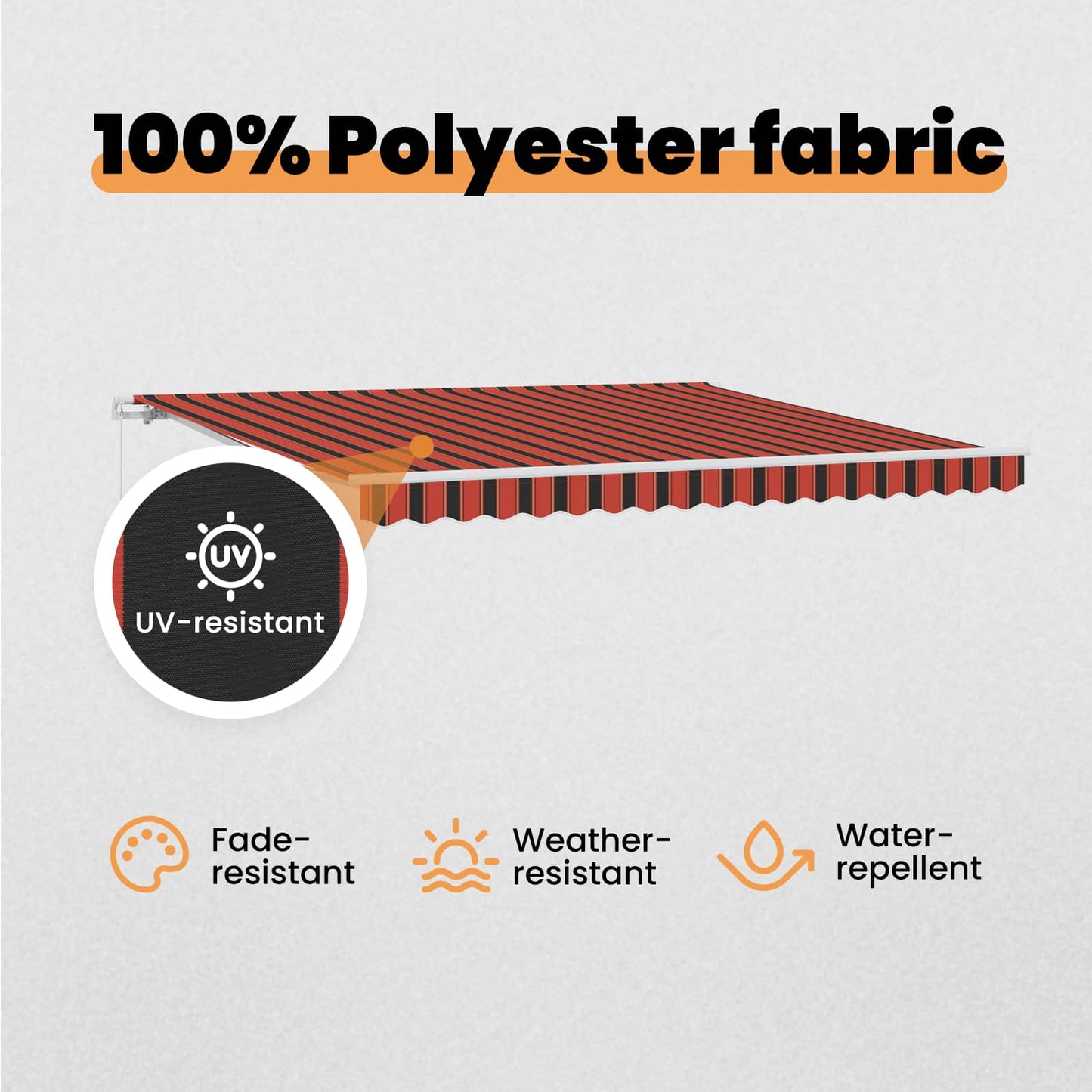 Retractable Awning Orange 400 x 350 cm Polyester and Aluminium