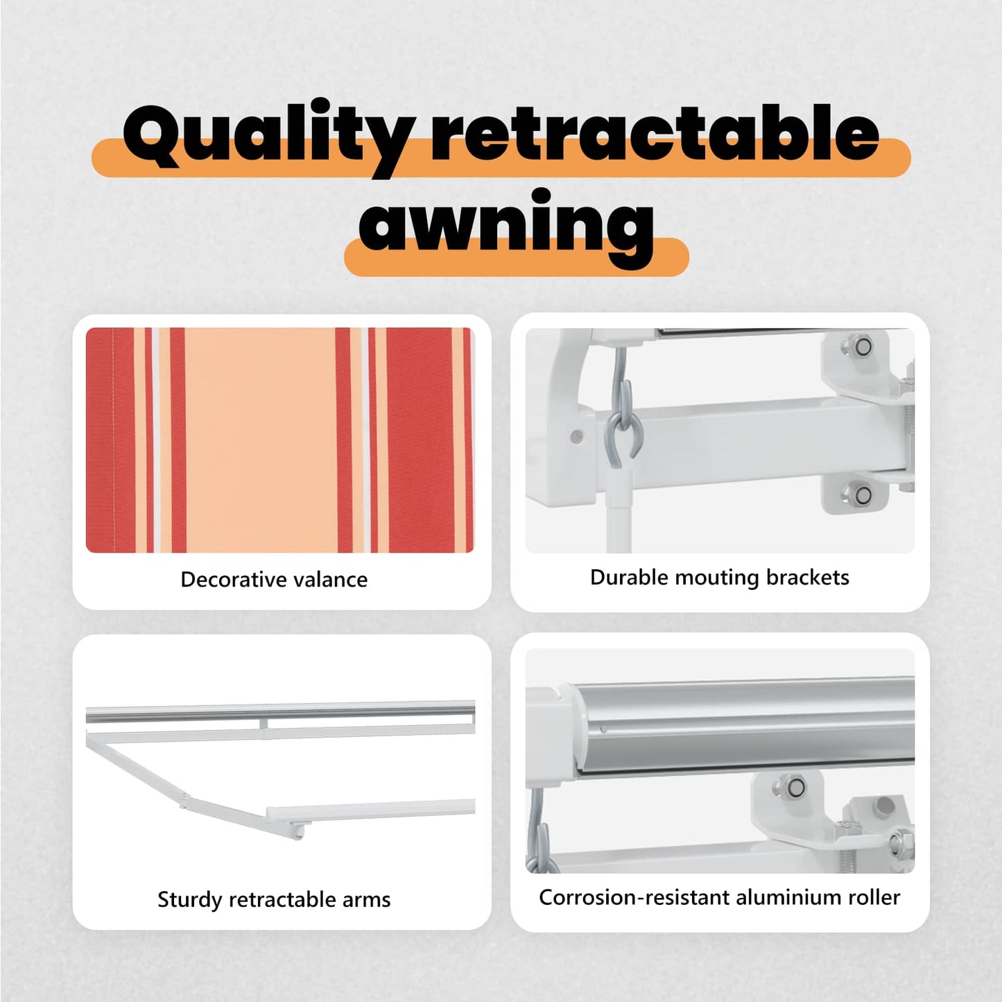 Retractable Awning Yellow and Orange 400 x 300 cm