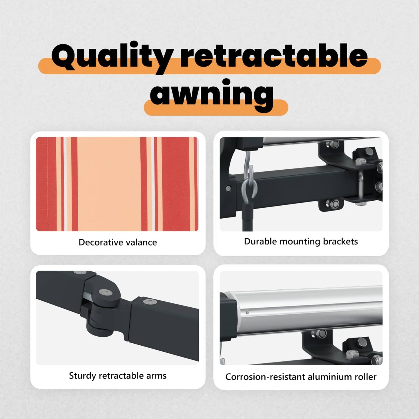 Retractable Awning Yellow and Orange 400 x 350 cm