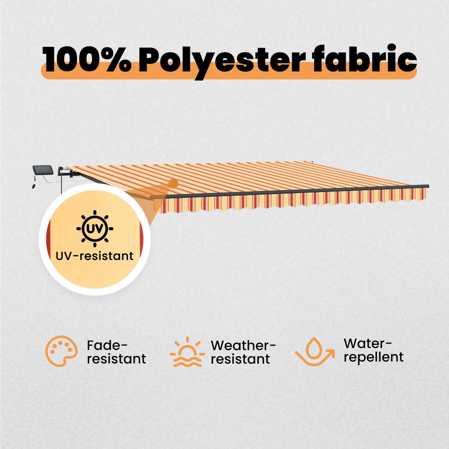 Retractable Awning Yellow and Orange 400 x 350 cm