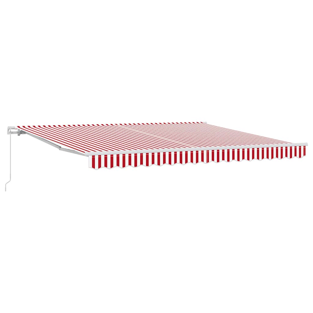 Retractable Awning Manual Red and White 400 x 350 cm