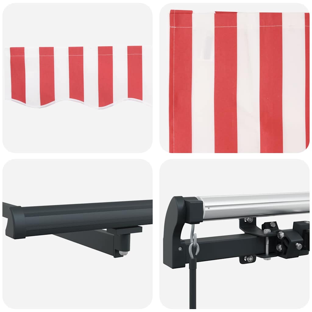 Retractable Awning Red and White 400 x 350 cm