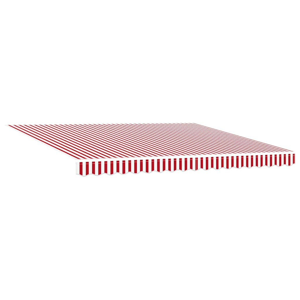 Retractable Awning Manual Red and white 400 x 350 cm Fabric