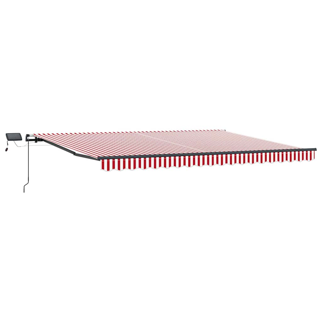 Retractable Awning Manual Red and white 400 x 350 cm Fabric