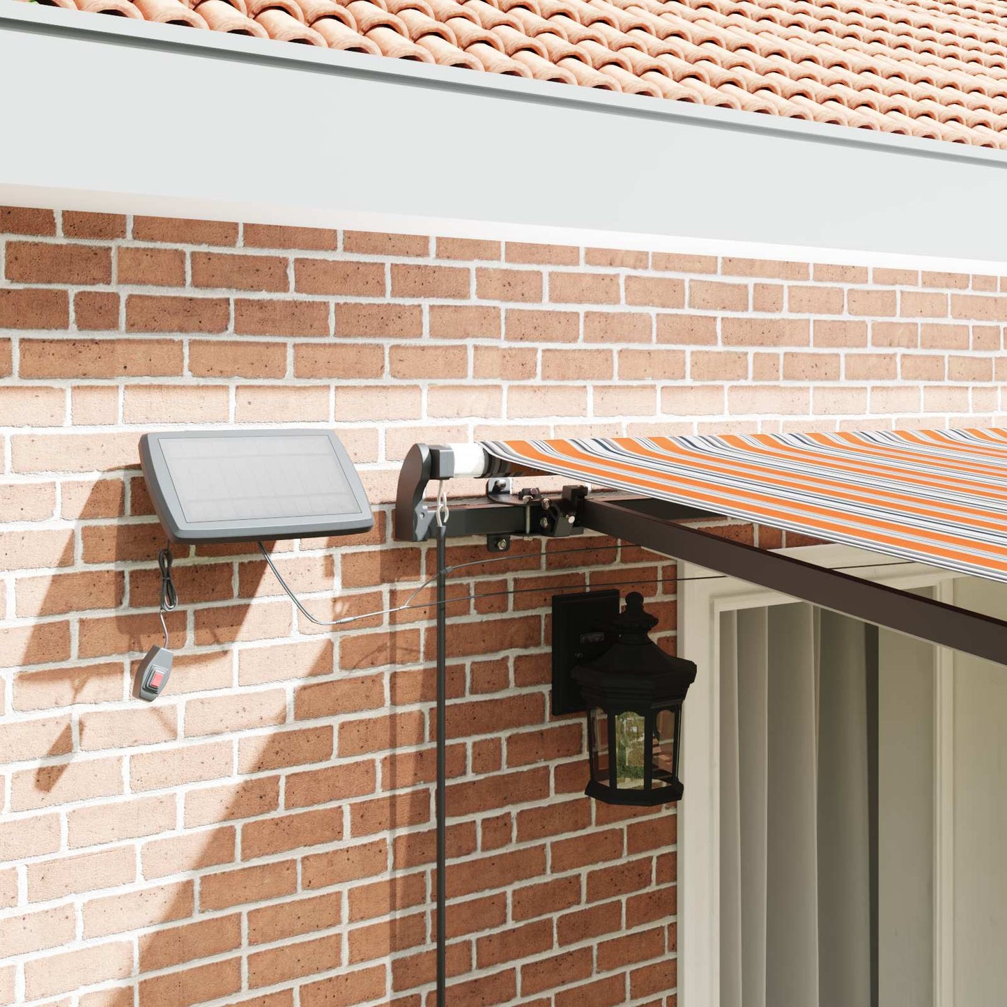 Retractable Awning Multicolour 400 x 350 cm