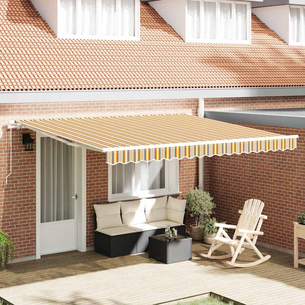 Retractable Awning Manual Multicolour 400 x 350 cm