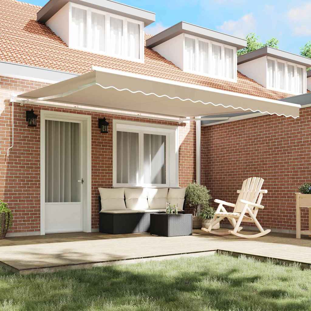 Awning Manual Beige 400 x 350 cm Polyester and Metal