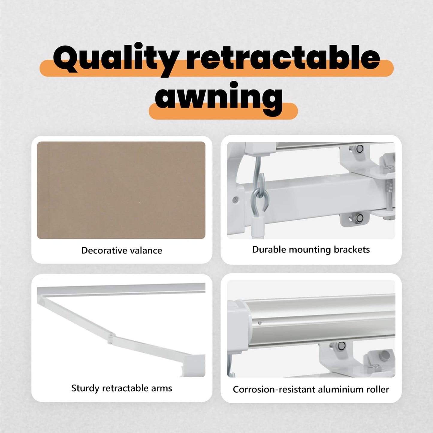 Retractable Awning Beige 400 x 350 x 165 cm
