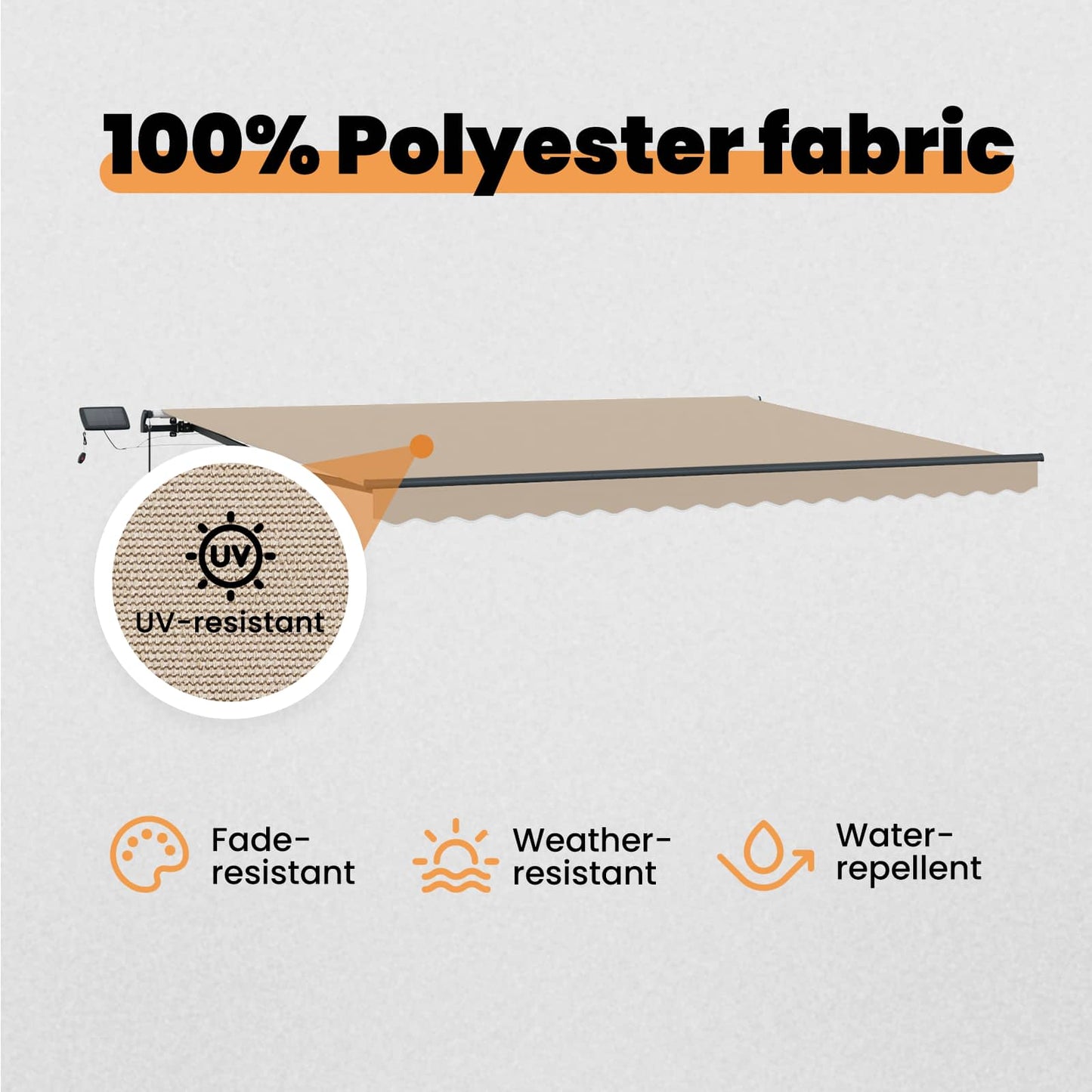 Retractable Awning Beige 400 x 350 cm Fabric and Aluminium