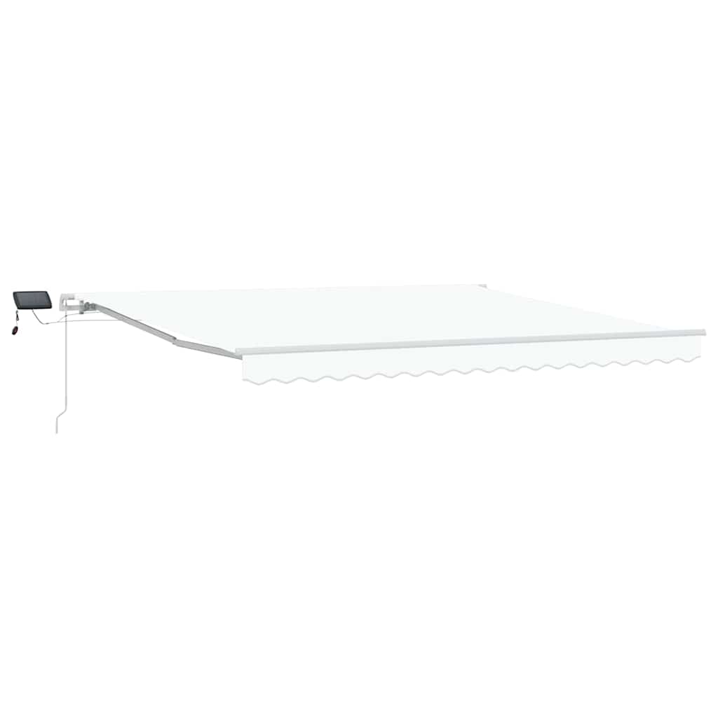Retractable Awning Manual White 400 x 300 cm Fabric and Steel