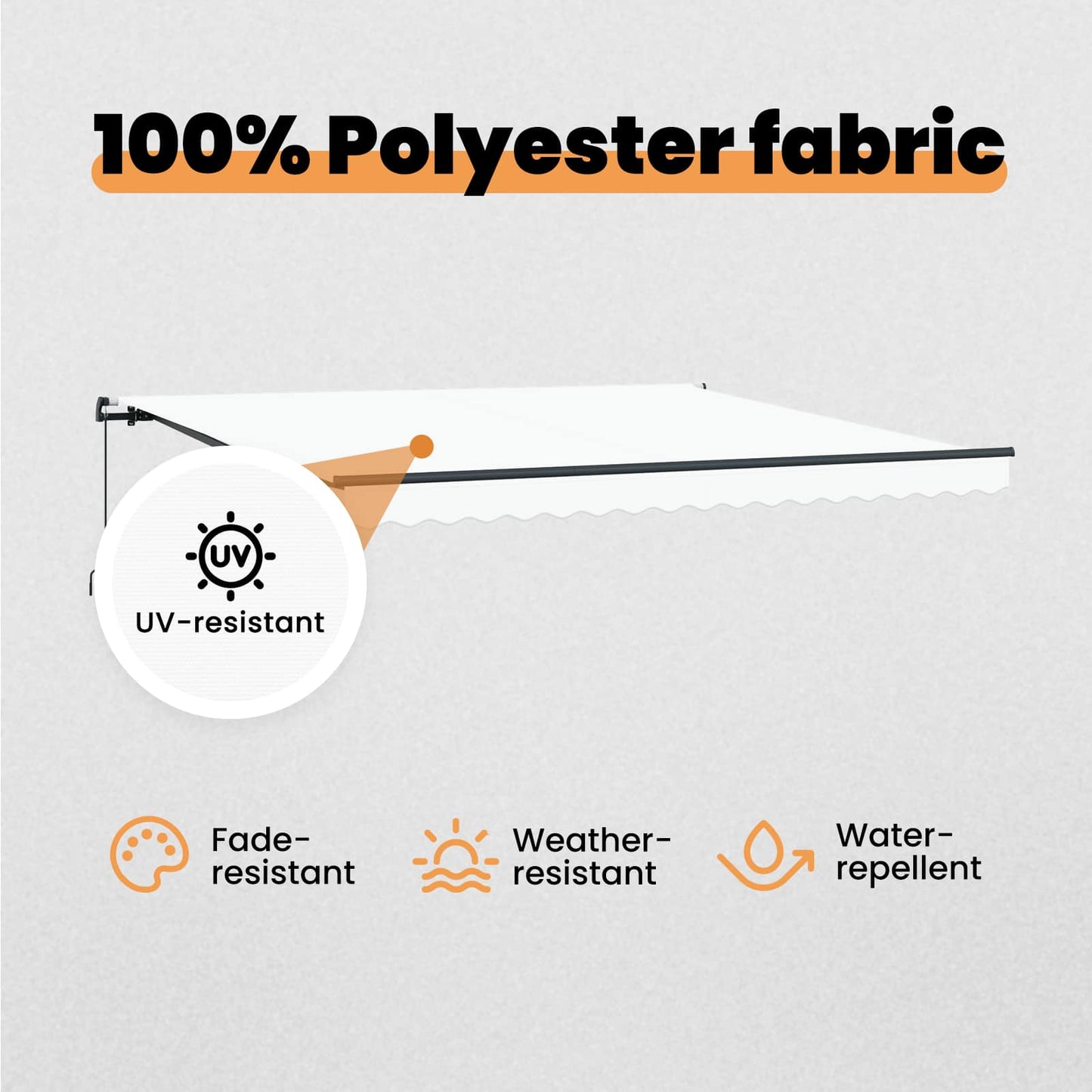 Retractable Awning White 400 x 350 cm Polyester and Aluminium