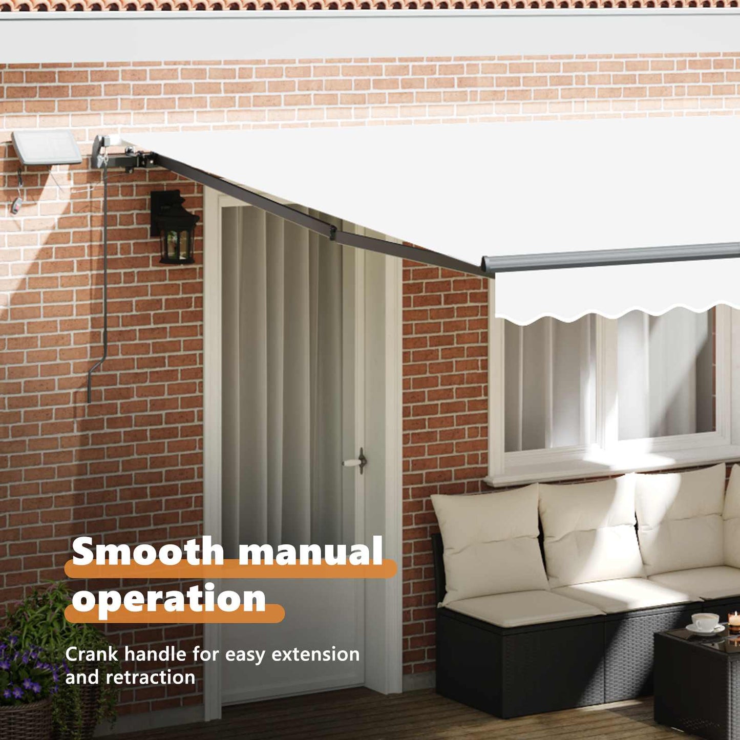 Retractable Awning White 400 x 350 cm Fabric and Aluminium