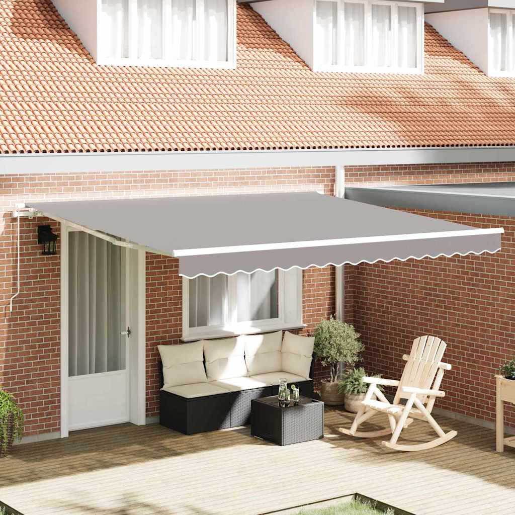 Awning Manual Light grey 400 x 350 x 165 cm Polyester and Metal