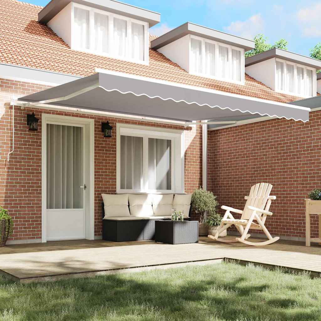 Awning Manual Light grey 400 x 350 x 165 cm Polyester and Metal