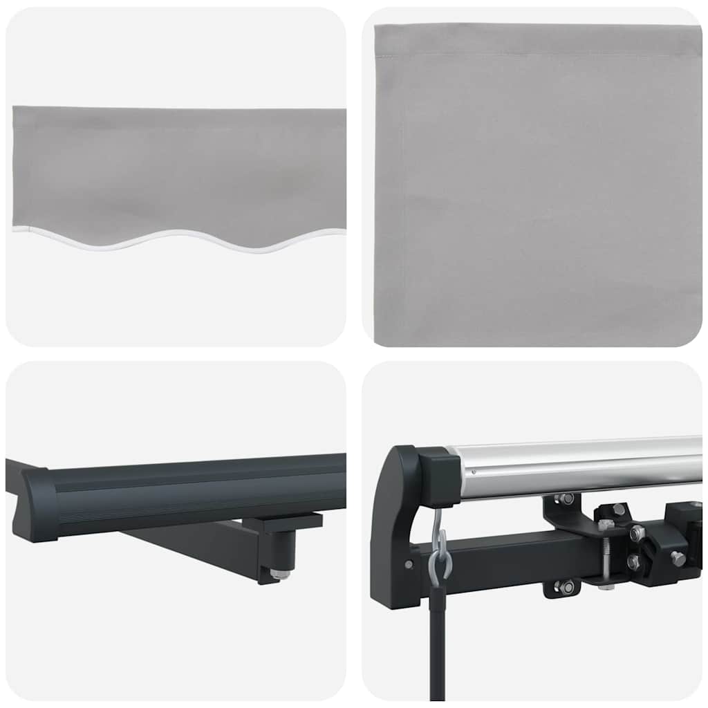 Retractable Awning Light Grey 400 x 350 cm Polyester and Steel