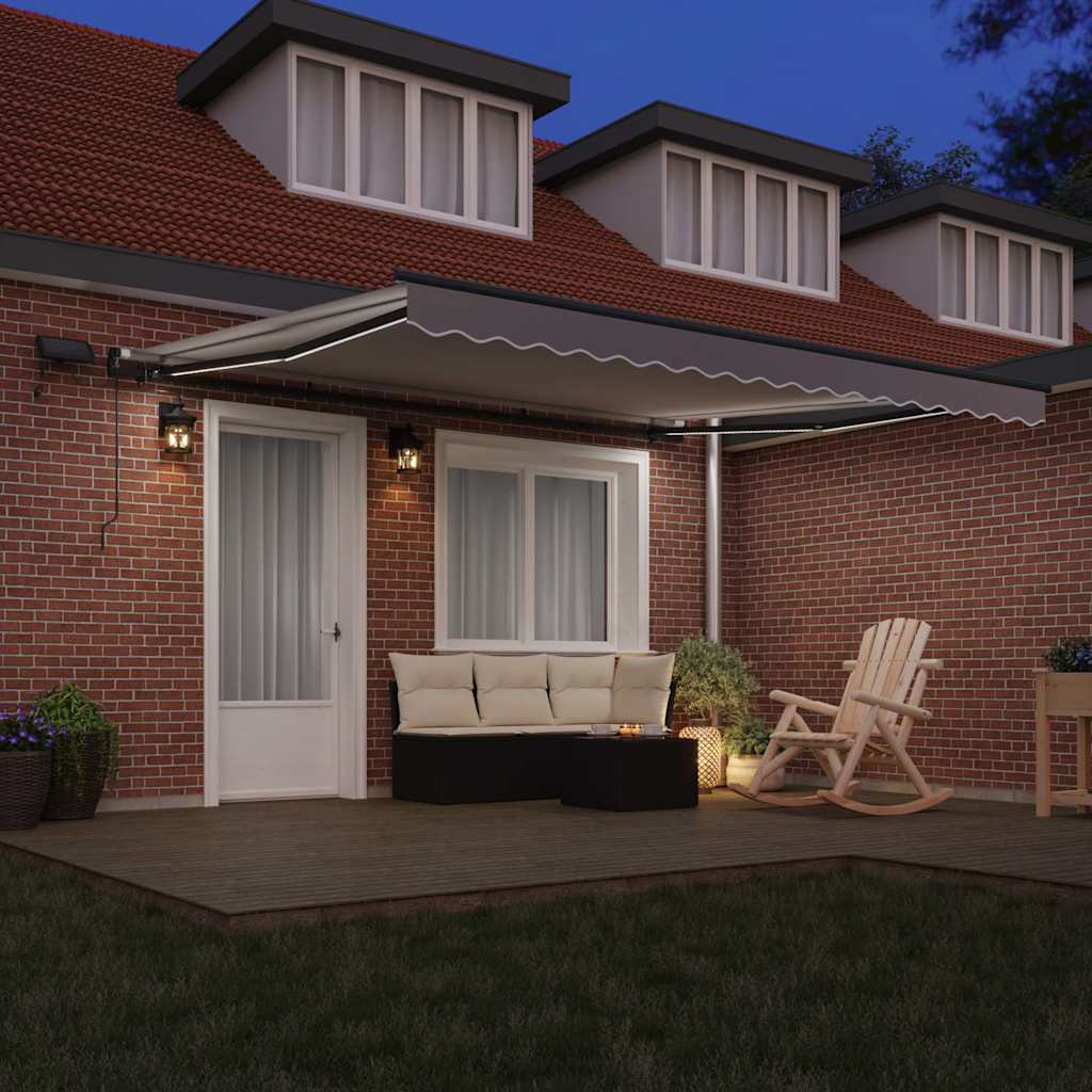 Retractable Awning Manual Light grey 400 x 350 cm Fabric