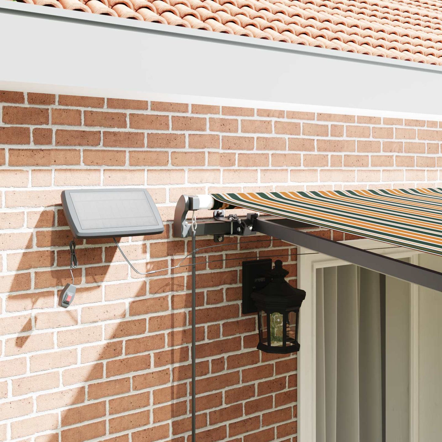 Retractable Awning Green and yellow 400 x 350 cm