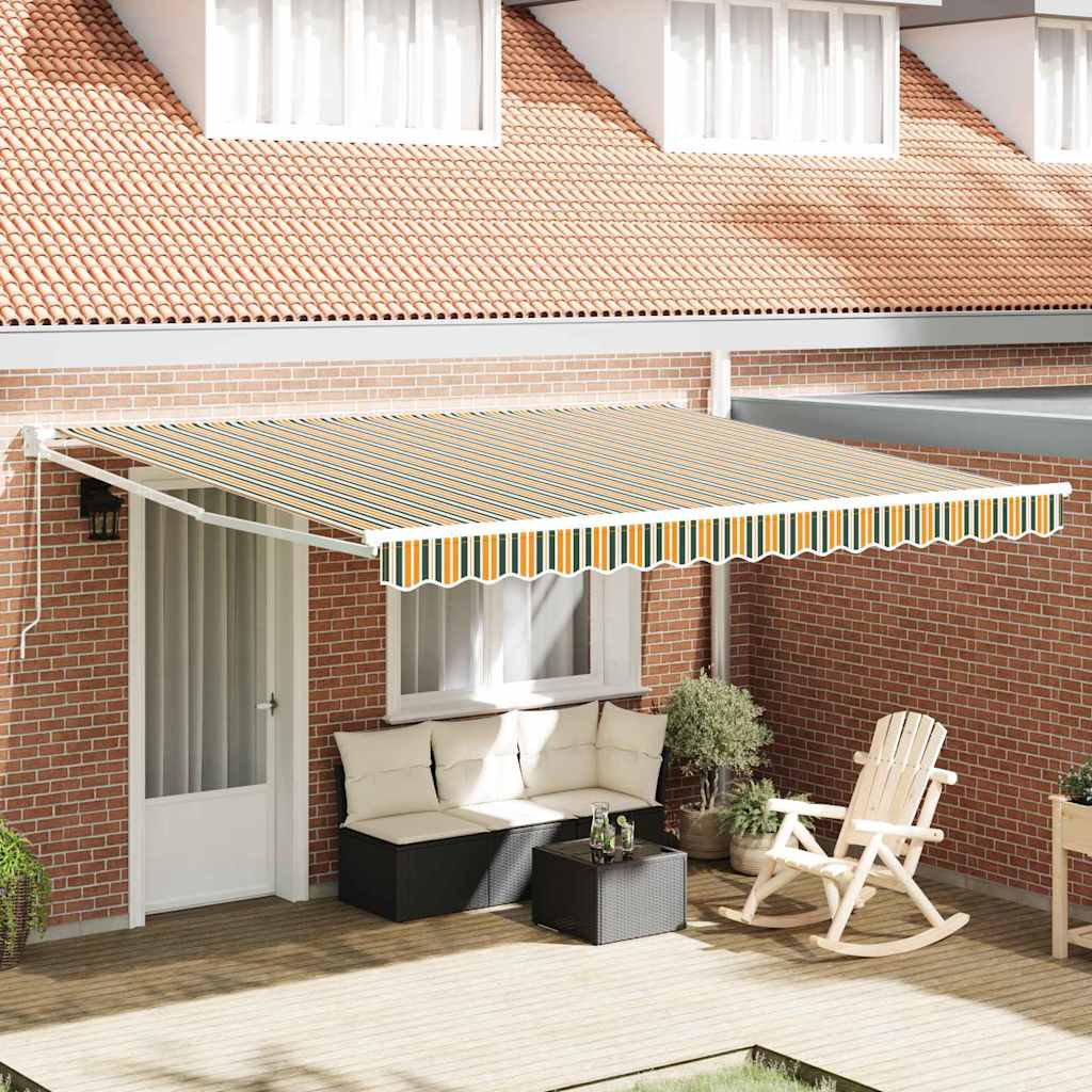 Awning Green and White 400 x 350 x 165 cm Polyester and Metal