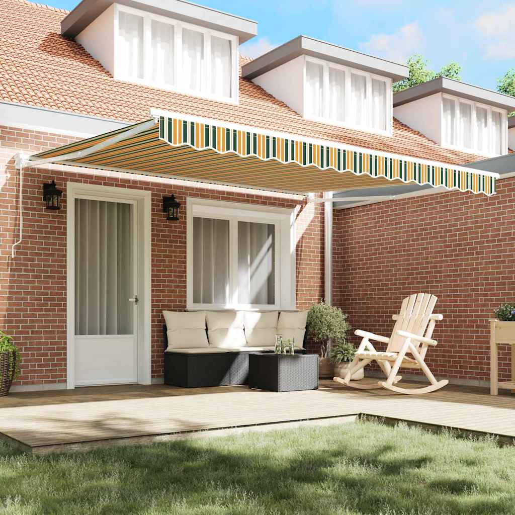 Awning Green and White 400 x 350 x 165 cm Polyester and Metal