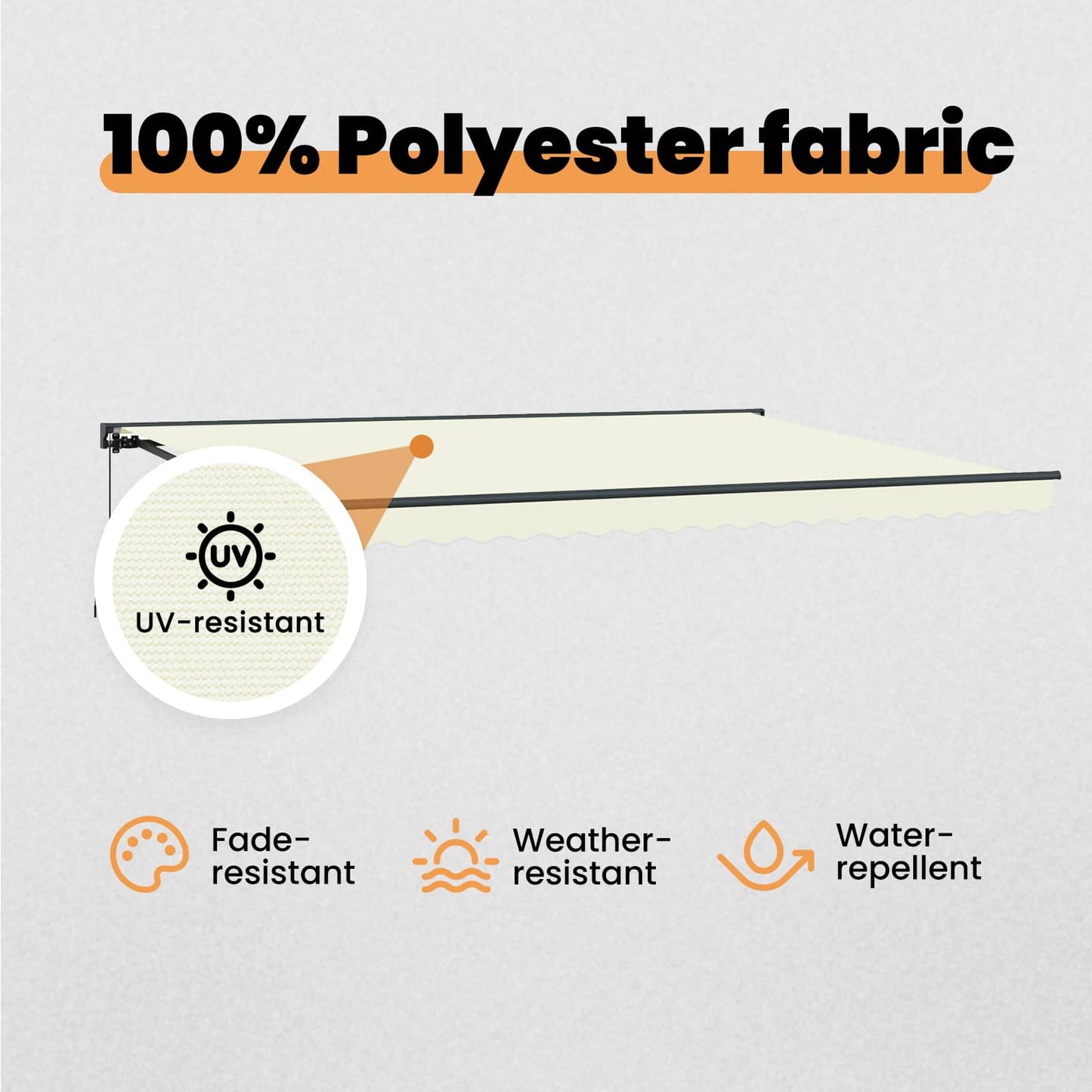 Awning Frame Cream 450 x 300 cm Polyester with PU coating