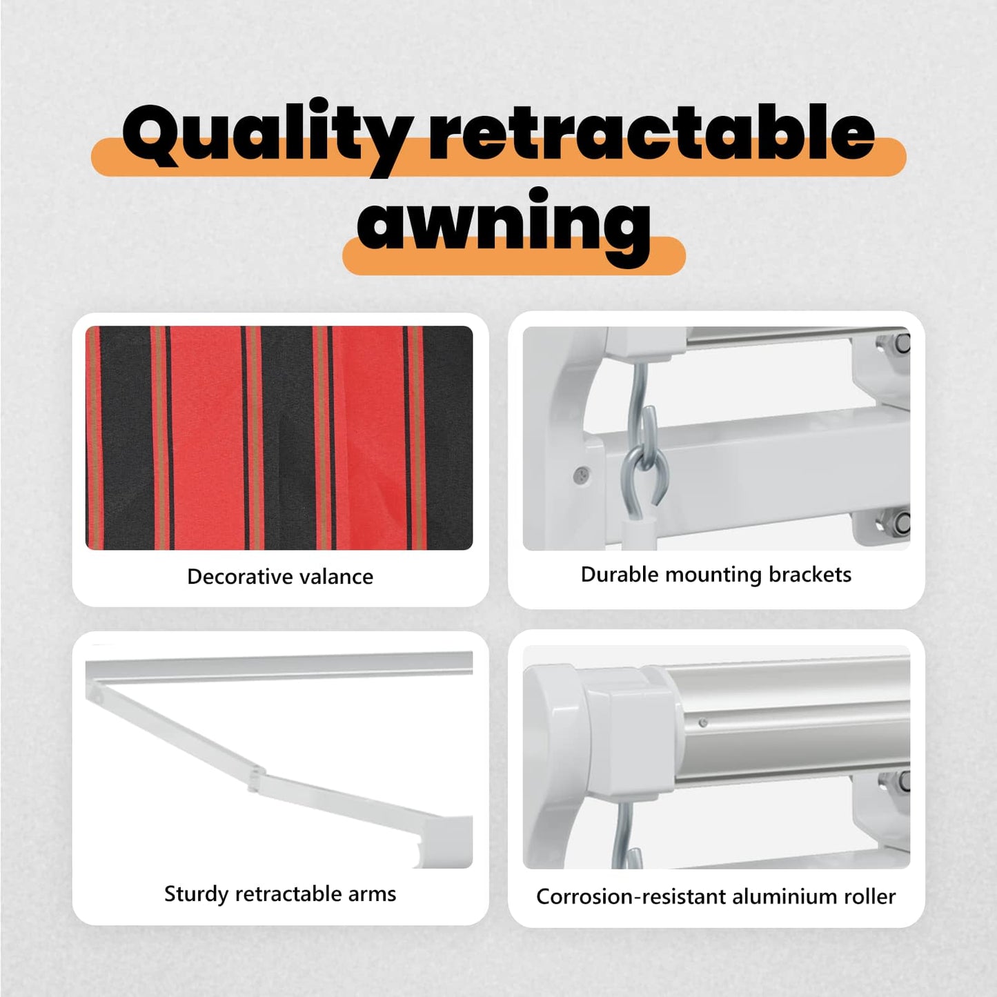 Retractable Awning Orange and Brown 450 x 300 x 165 cm