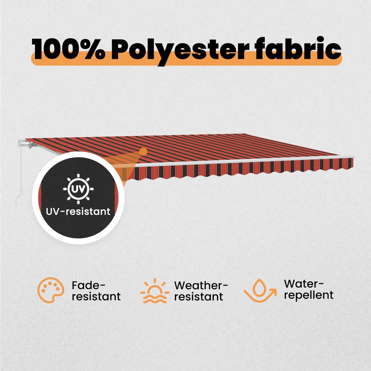 Retractable Awning Orange and Brown 450 x 300 x 165 cm