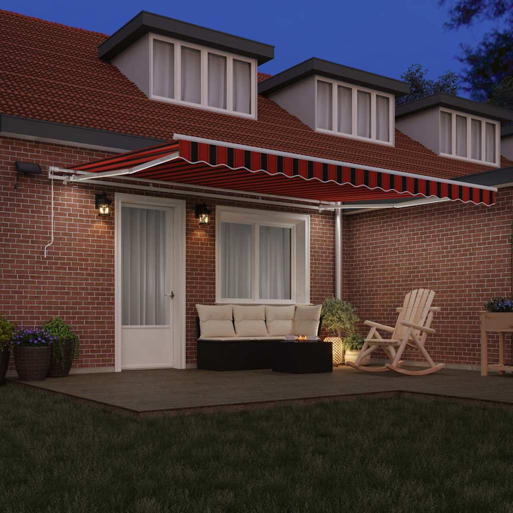 Retractable Awning Manual Orange and brown 450 x 300 cm