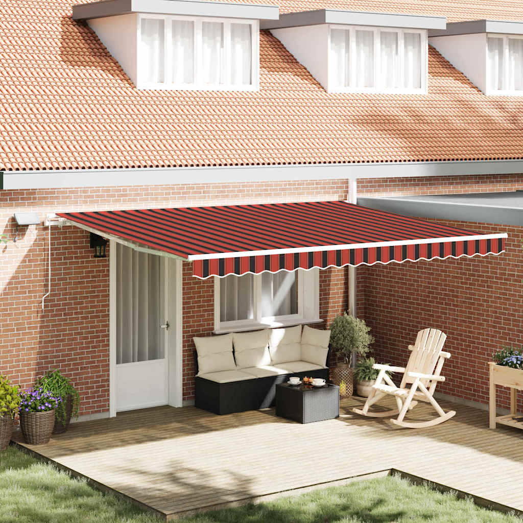 Retractable Awning Manual Orange and brown 450 x 300 cm