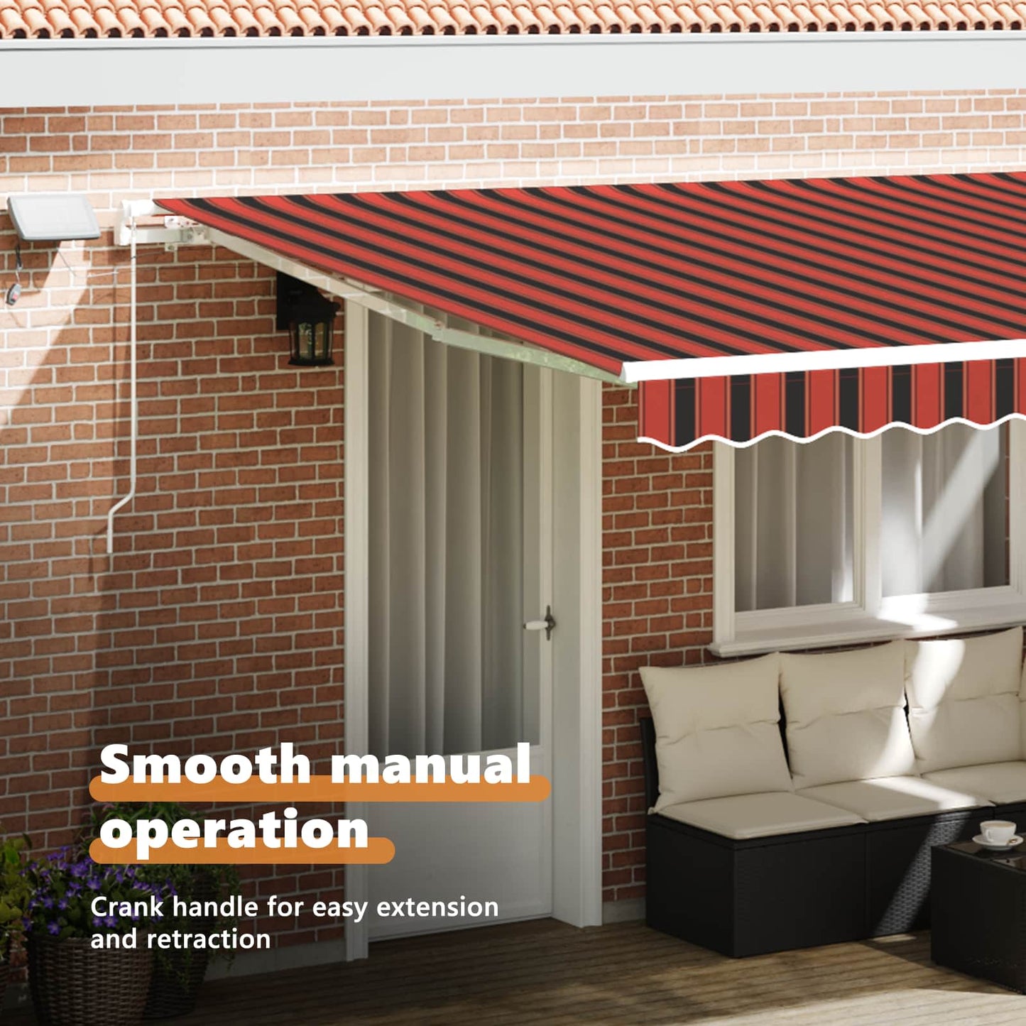 Retractable Awning Orange and brown 450 x 300 cm