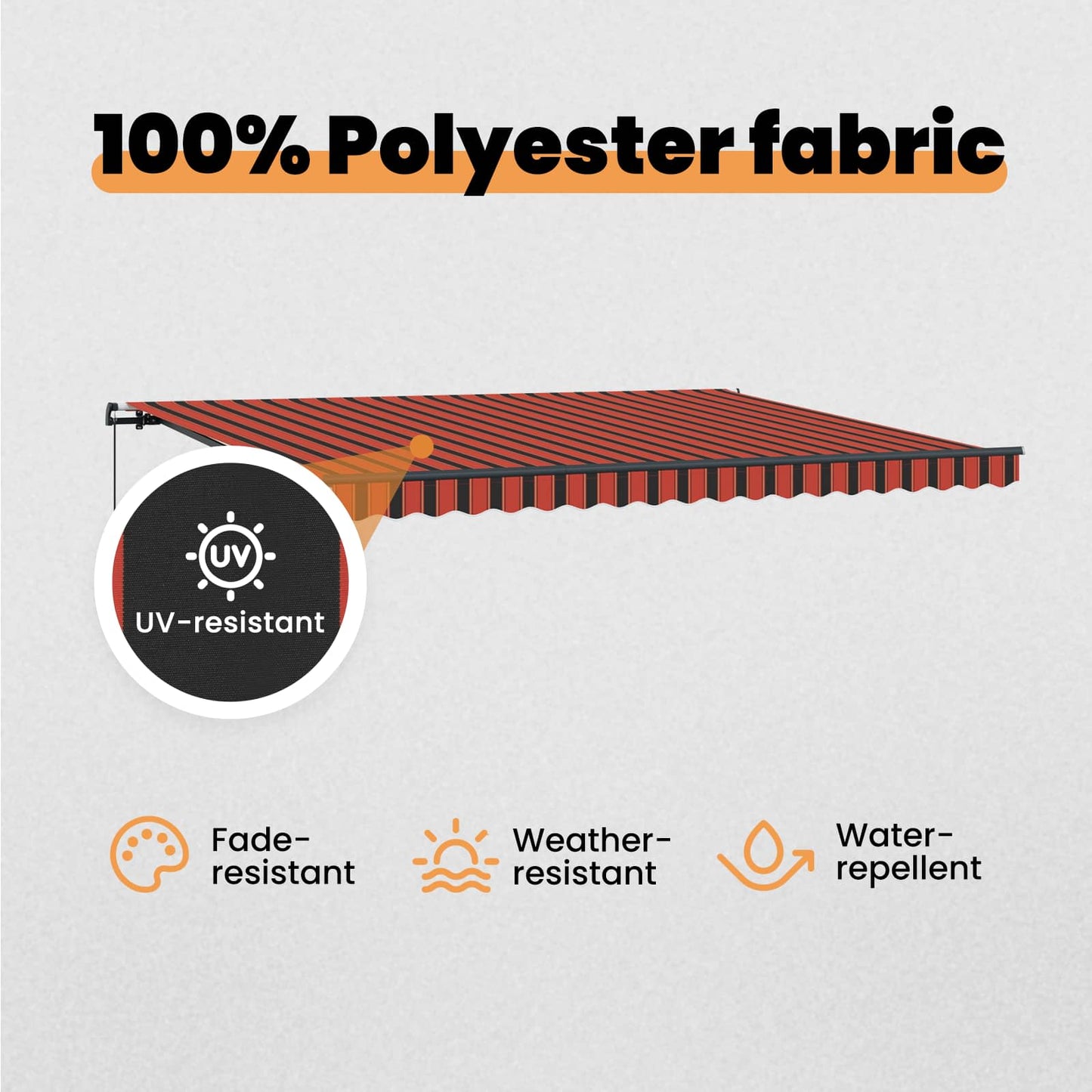 Retractable Awning Orange and brown 450 x 300 cm