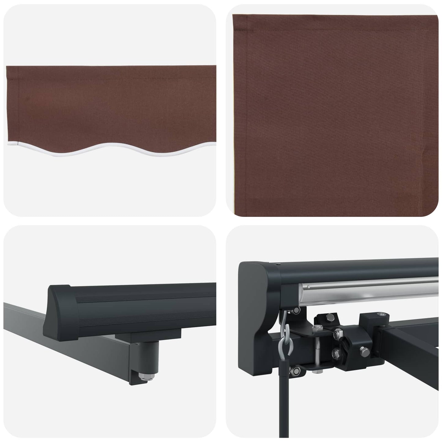 Awning Frame Brown 450 x 300 cm Polyester with PU coating