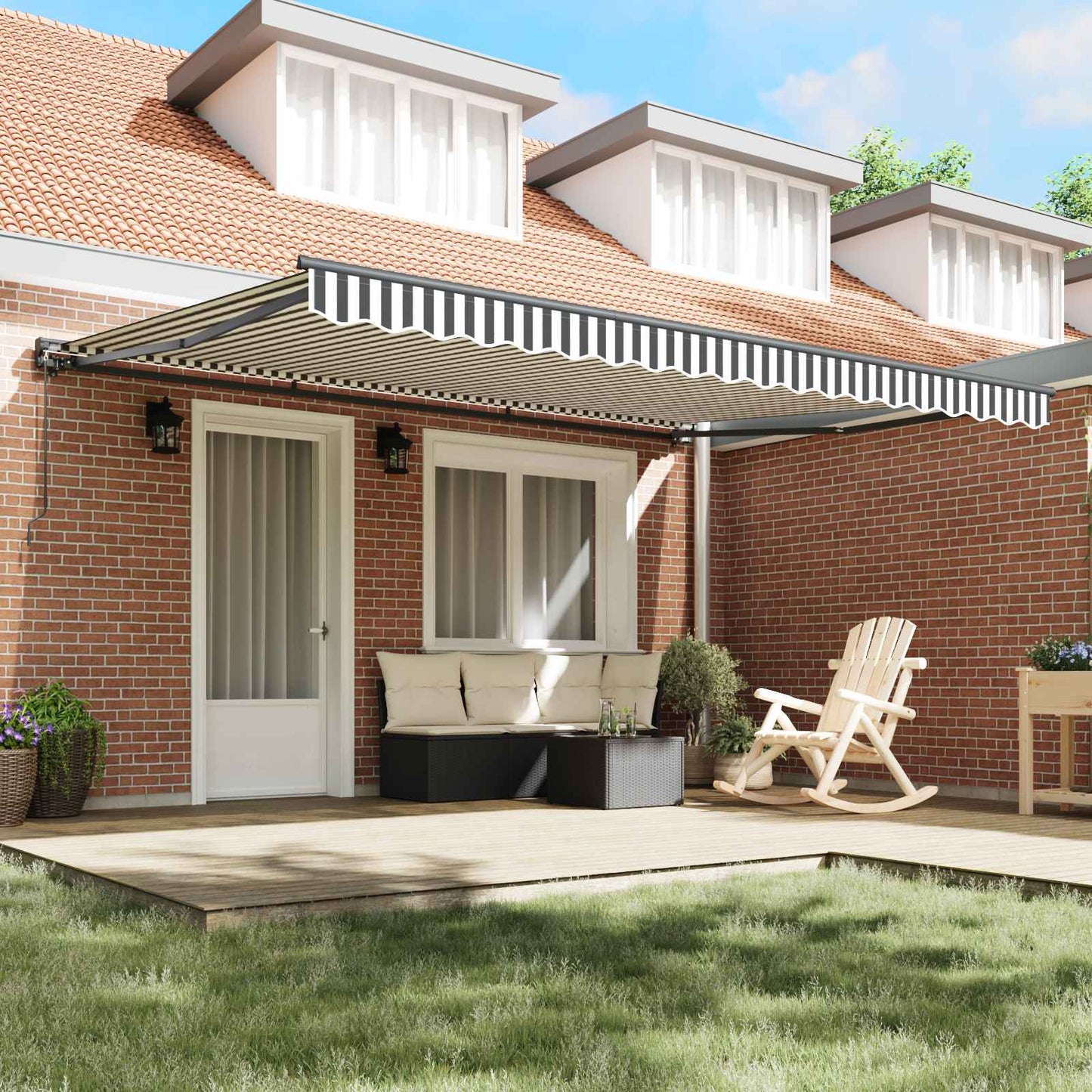 Awning Frame Anthracite and White 450 x 300 cm