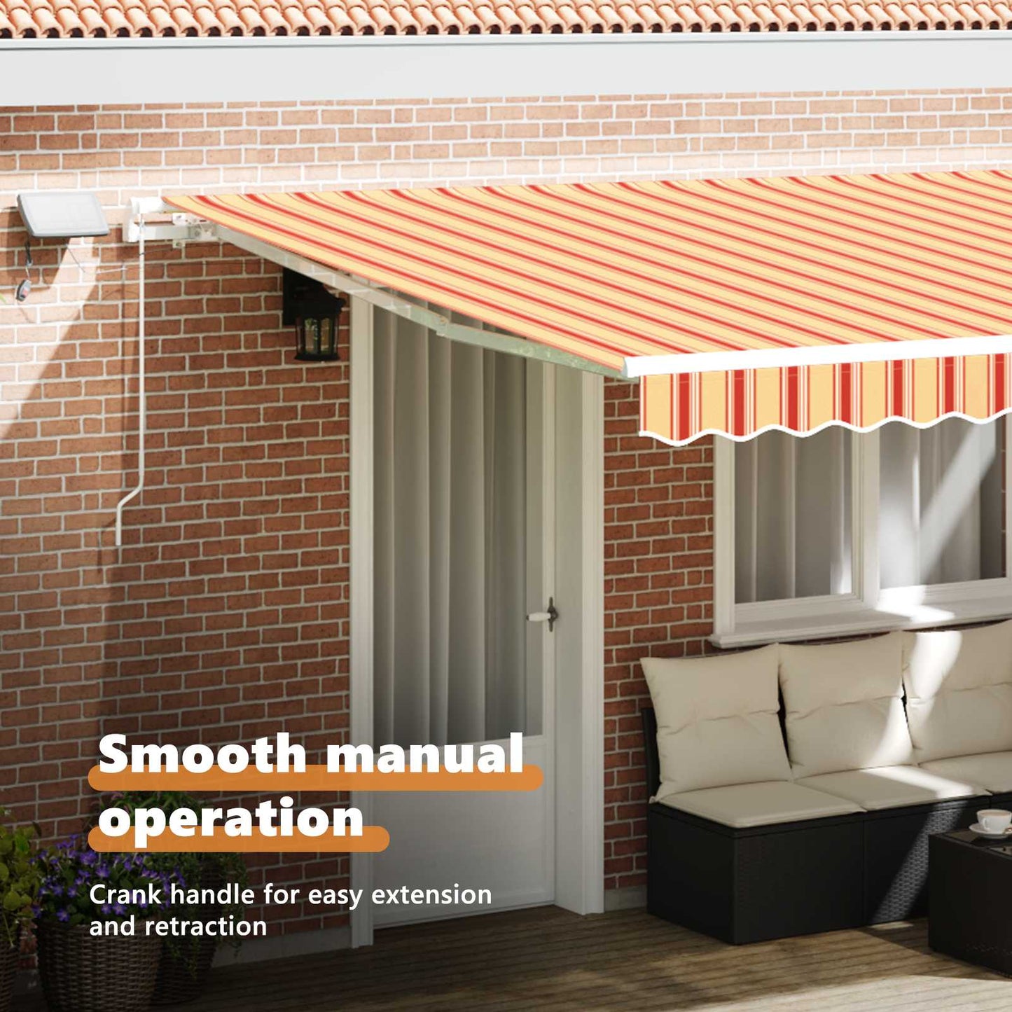 Retractable Awning Yellow and Orange 450 x 300 cm