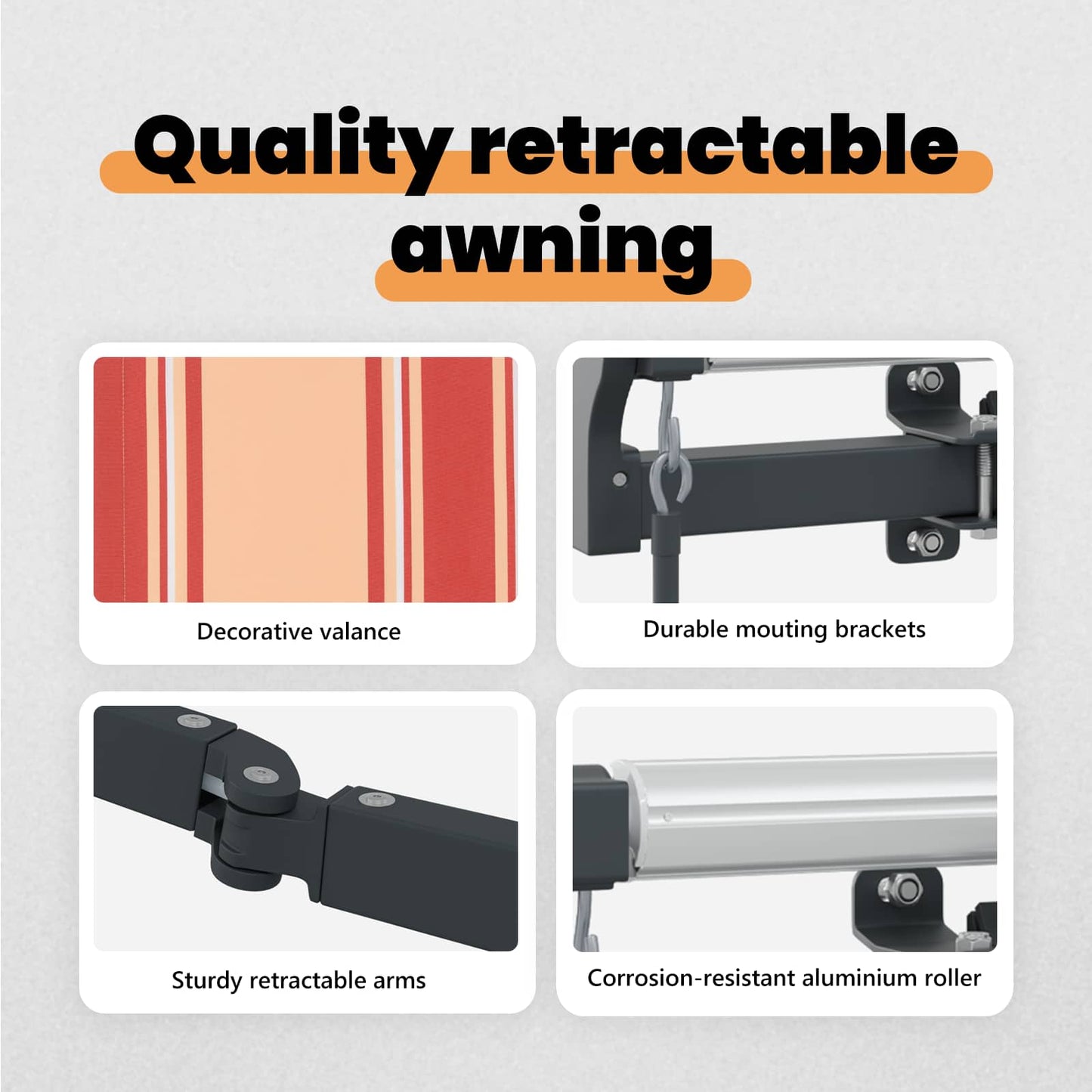 Retractable Awning Yellow and Orange 450 x 300 cm