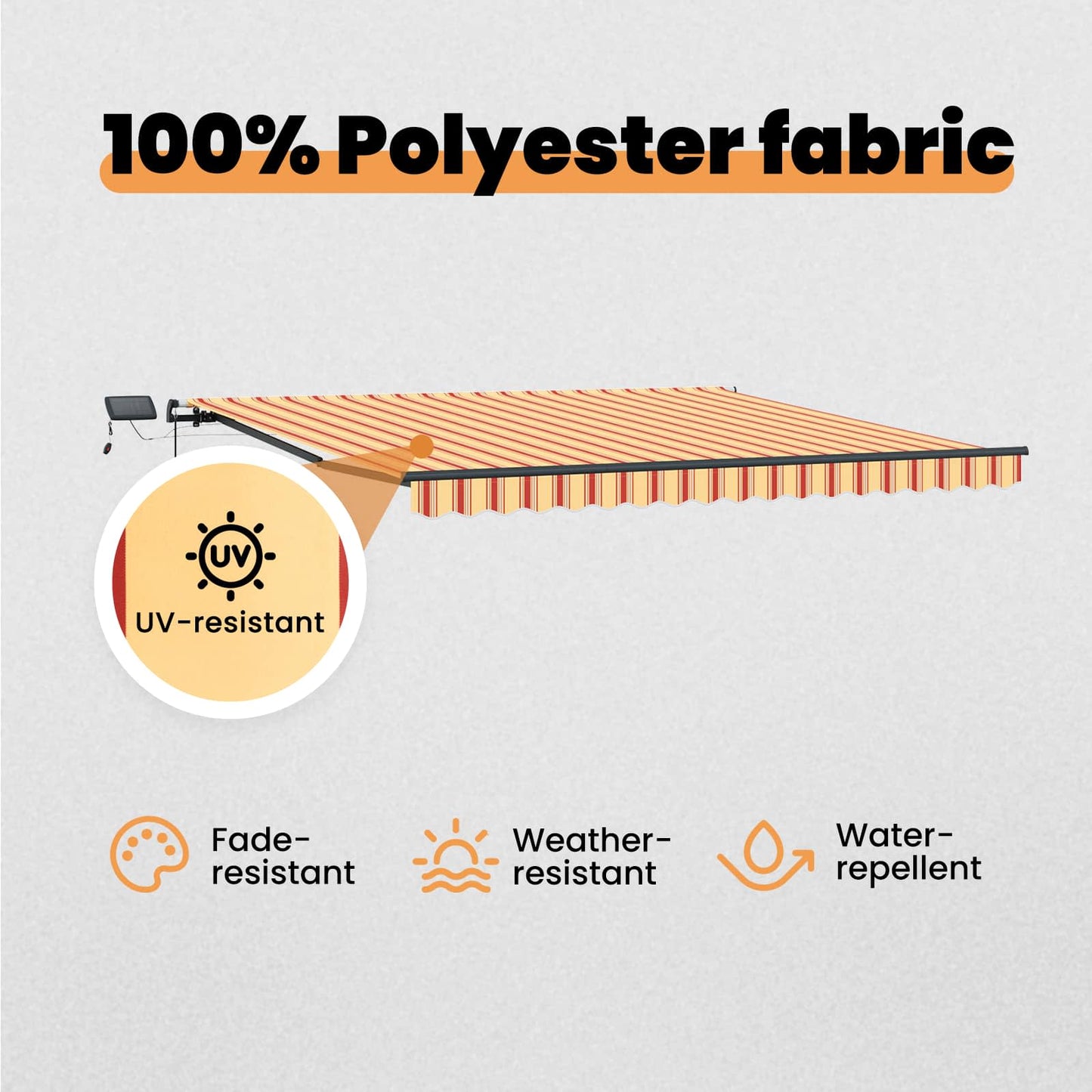 Retractable Awning Yellow and Orange 450 x 300 cm