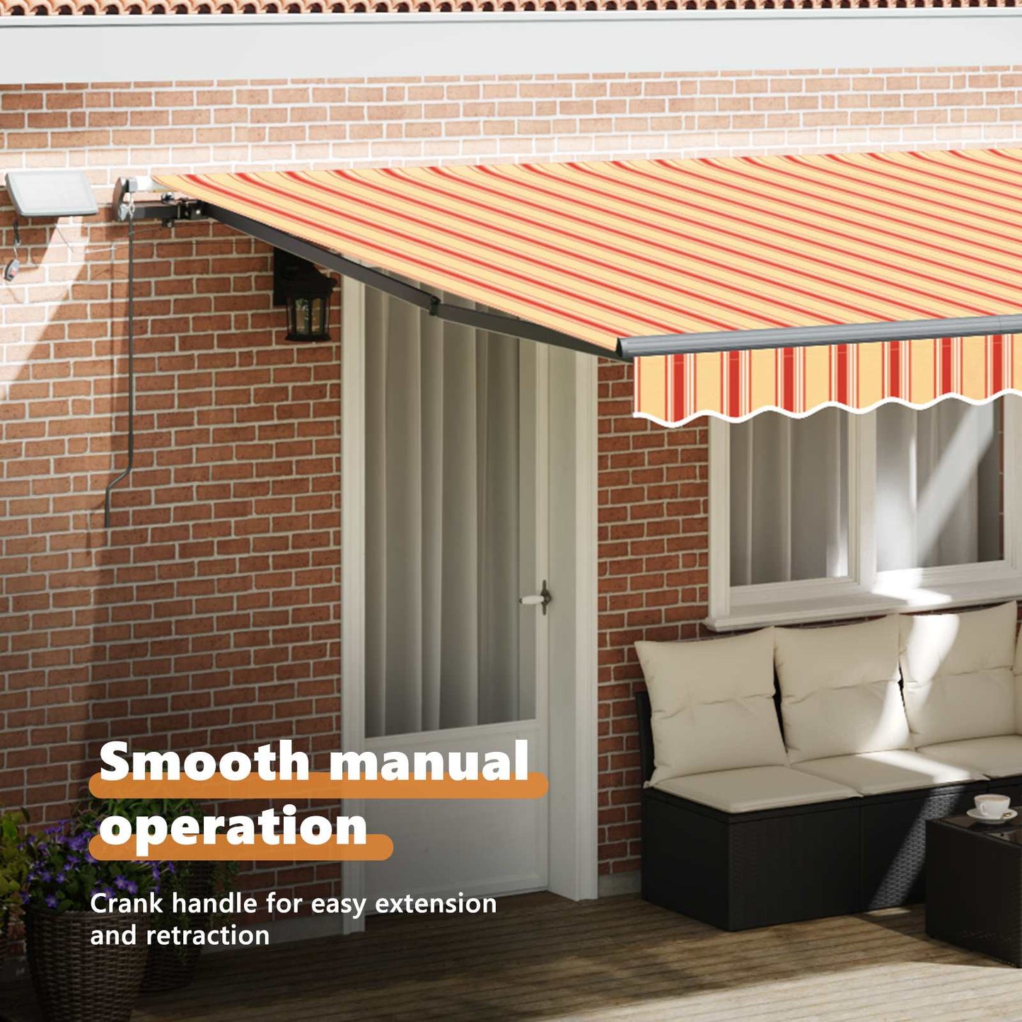 Retractable Awning Yellow and Orange 450 x 300 cm