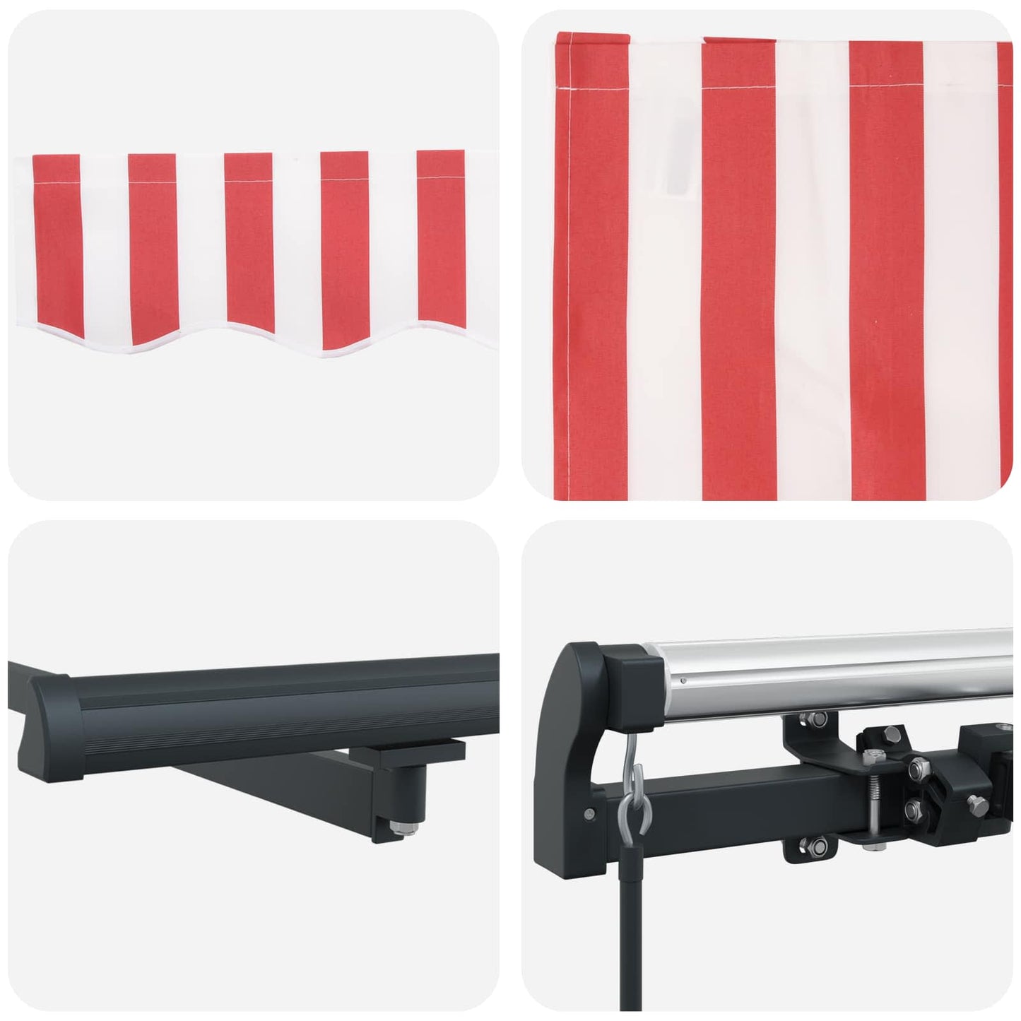 Retractable Awning Red and White 450 x 300 cm