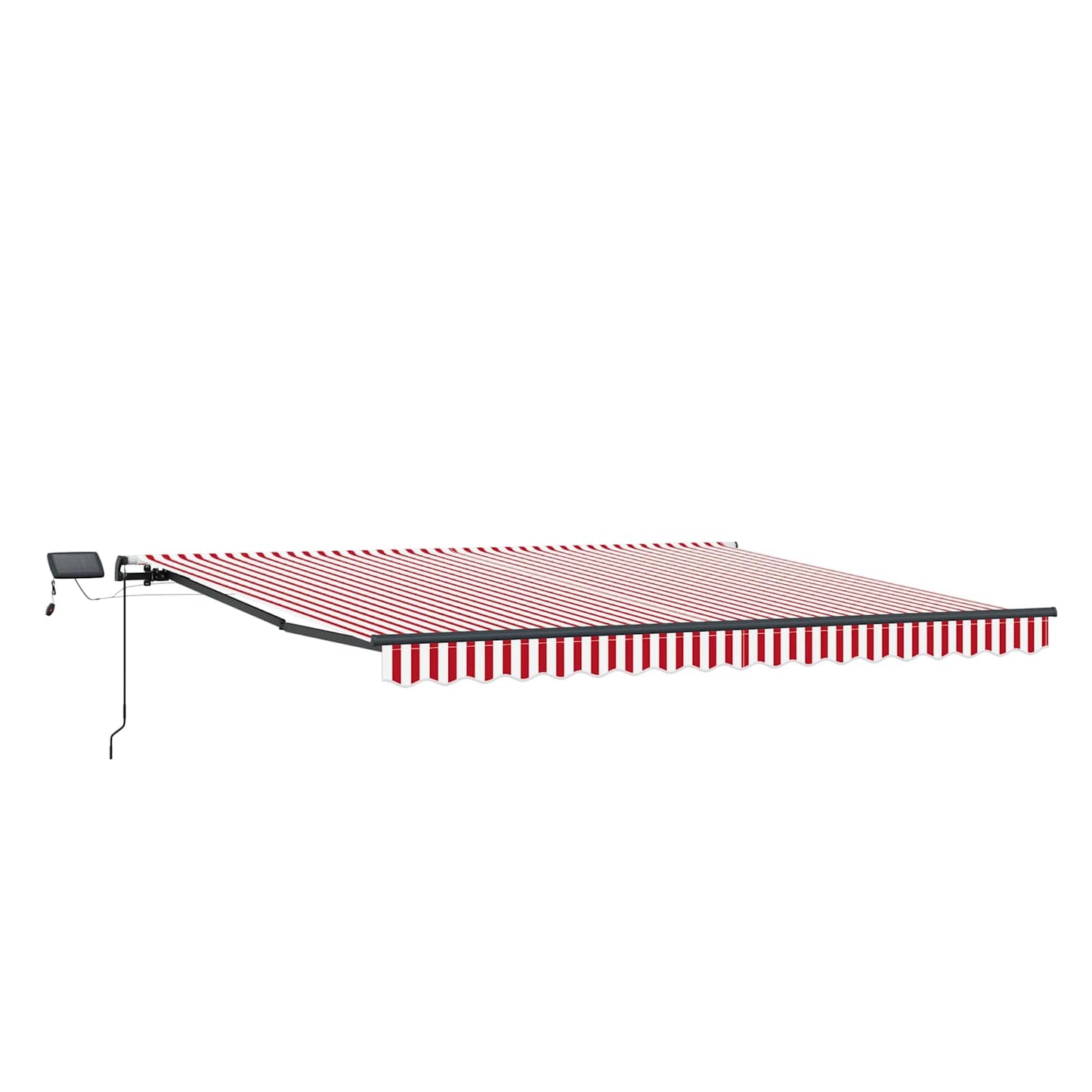 Retractable Awning Manual Red and white 450 x 300 cm Fabric