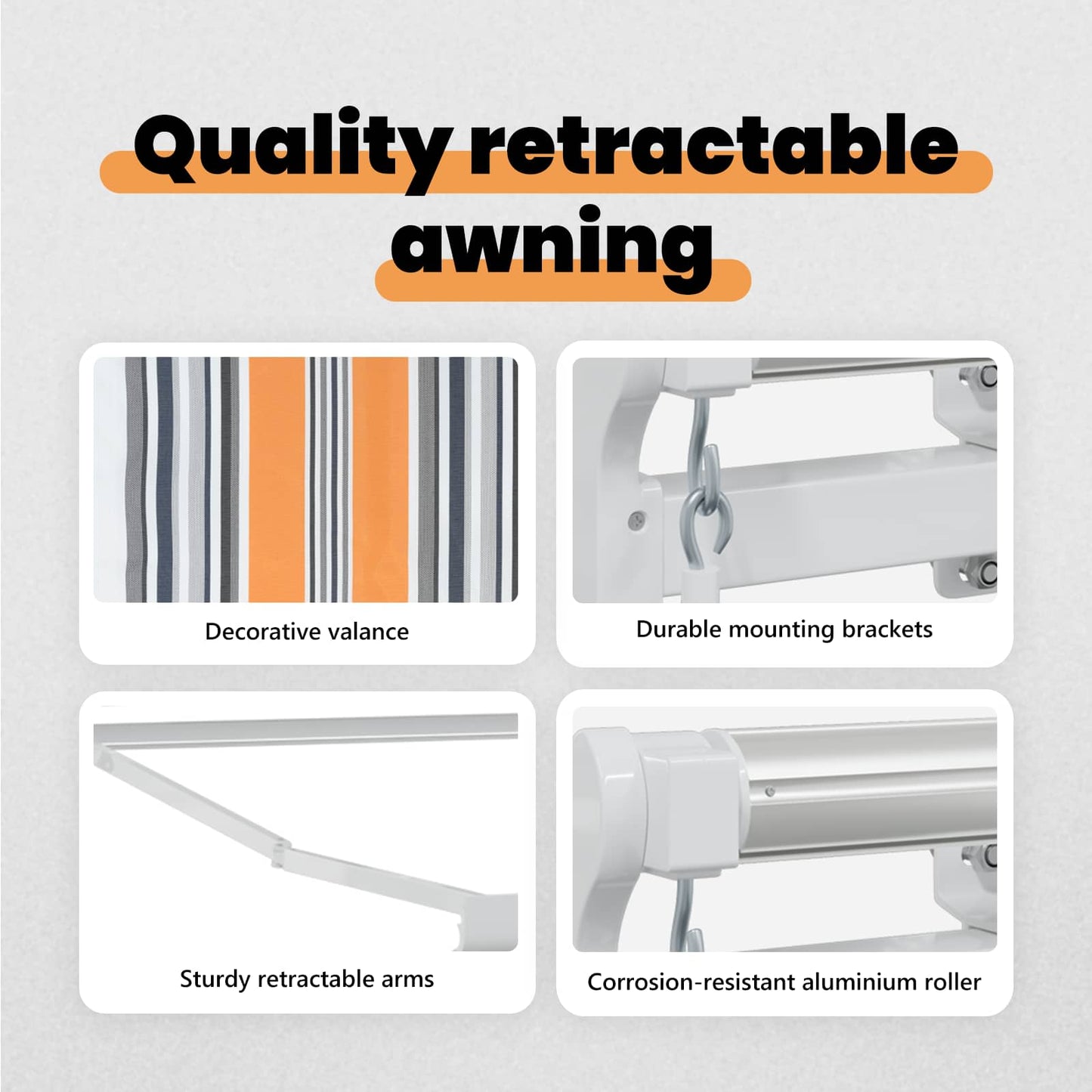Retractable Awning Multicolour 450 x 300 cm