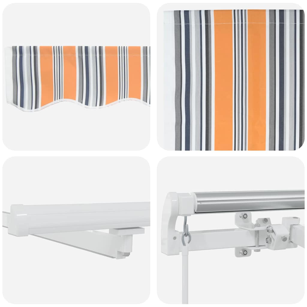 Retractable Awning Multicolour 450 x 300 cm Fabric and Steel