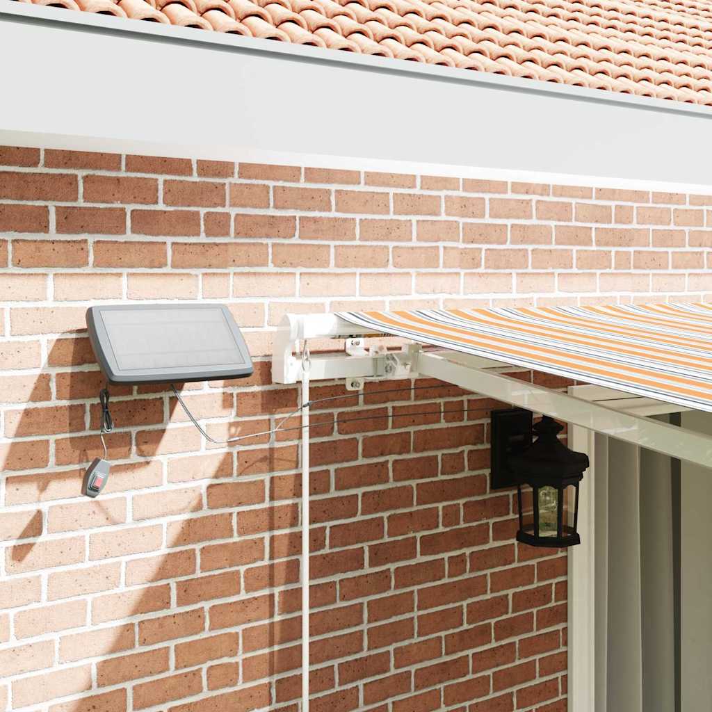 Retractable Awning Multicolour 450 x 300 cm Fabric and Steel
