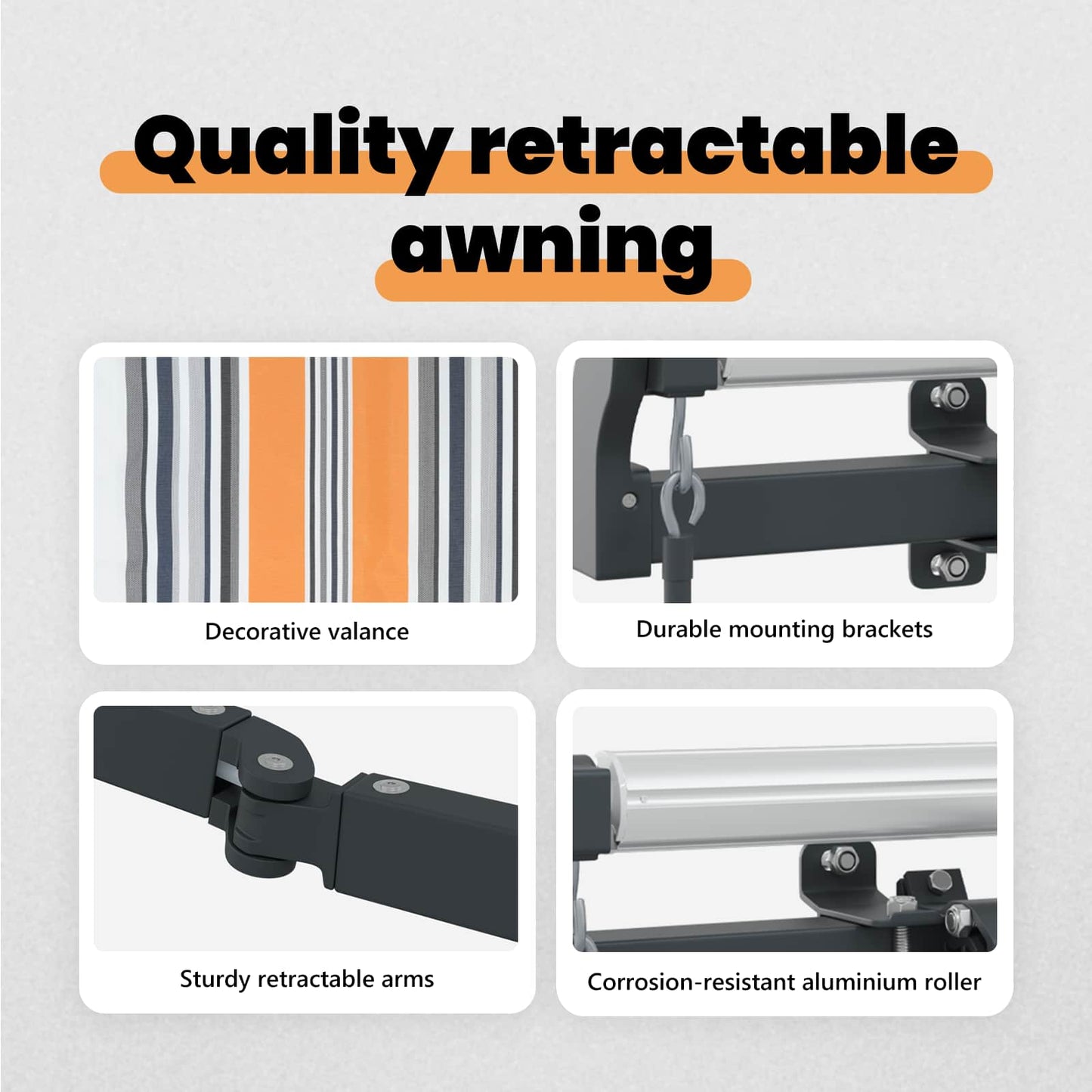 Retractable Awning Multicolour 450 x 300 cm