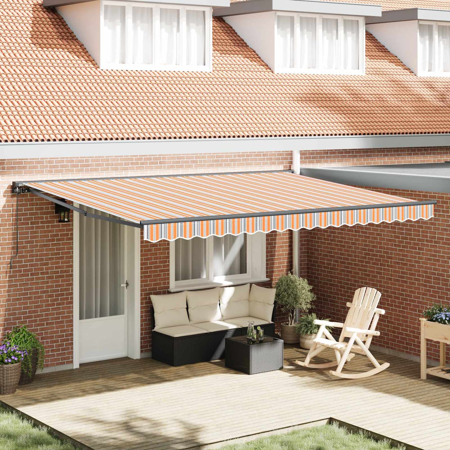 Awning Frame Blue and Orange 450 x 300 cm