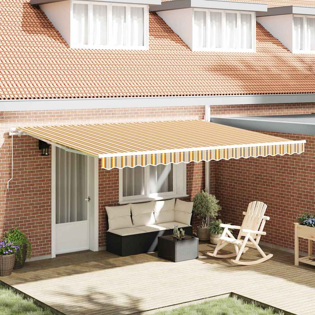 Retractable Awning Manual Multicolour 450 x 300 cm