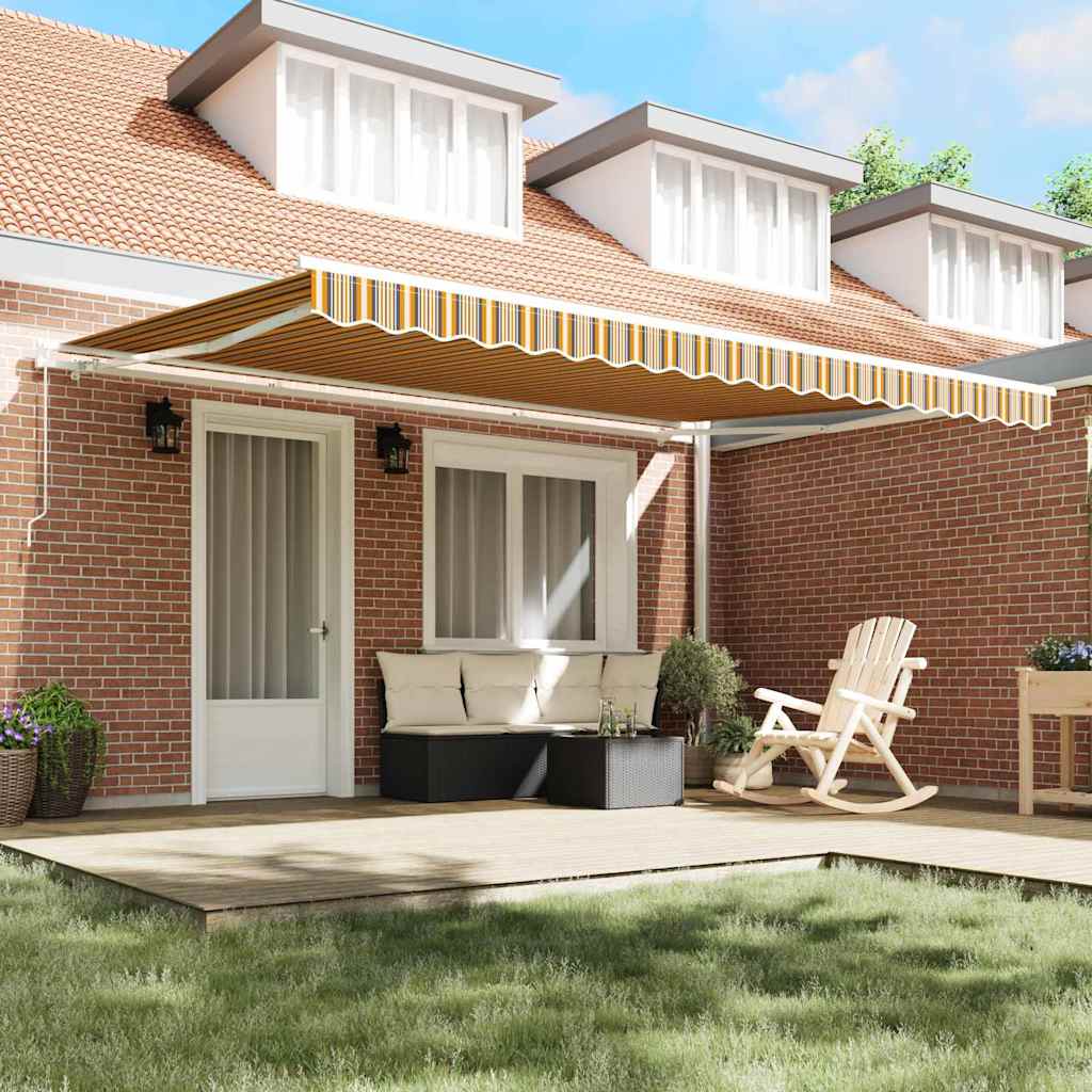 Retractable Awning Manual Multicolour 450 x 300 cm