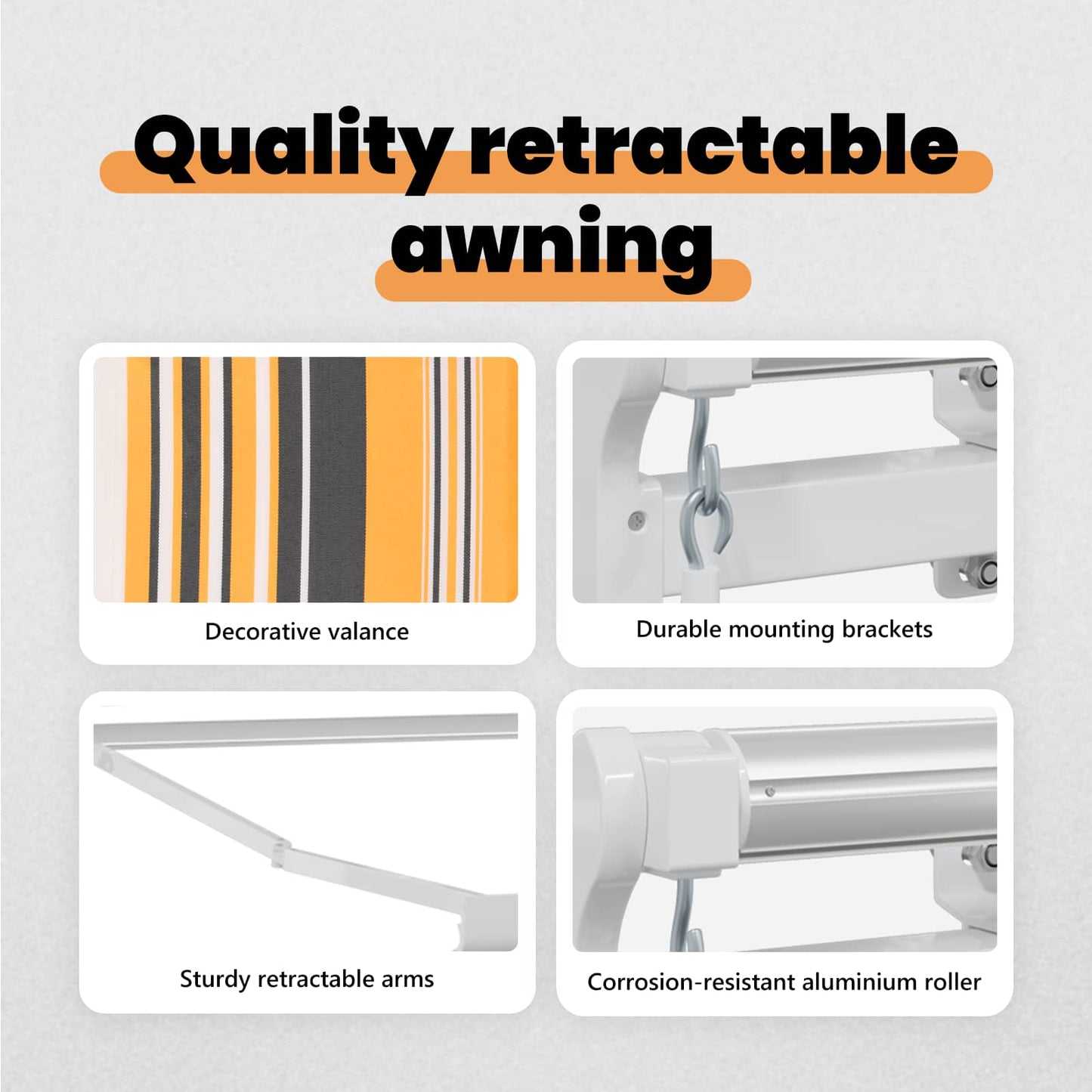 Retractable Awning Multicolour 450 x 300 cm
