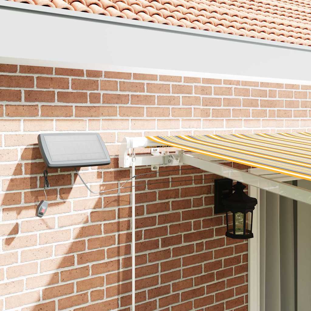Retractable Awning Multicolour 450 x 300 cm Fabric and Steel