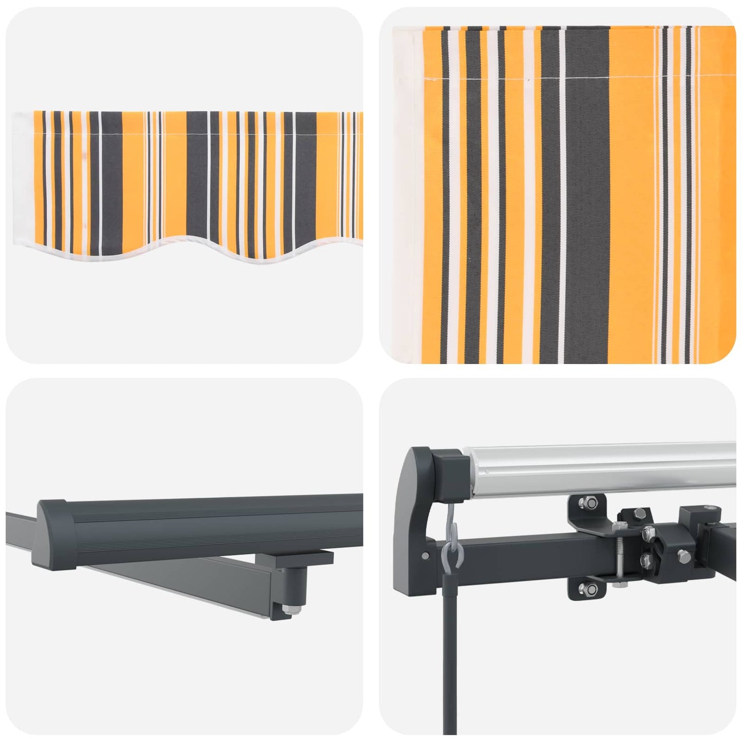 Retractable Awning Multicolour 450 x 300 cm Fabric