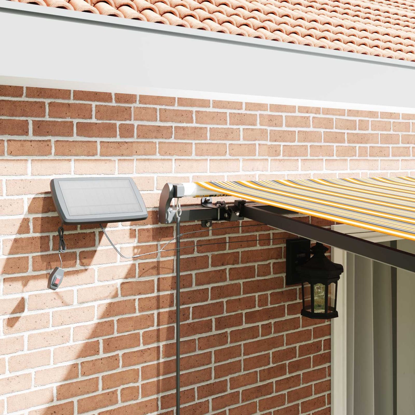 Retractable Awning Multicolour 450 x 300 cm Fabric