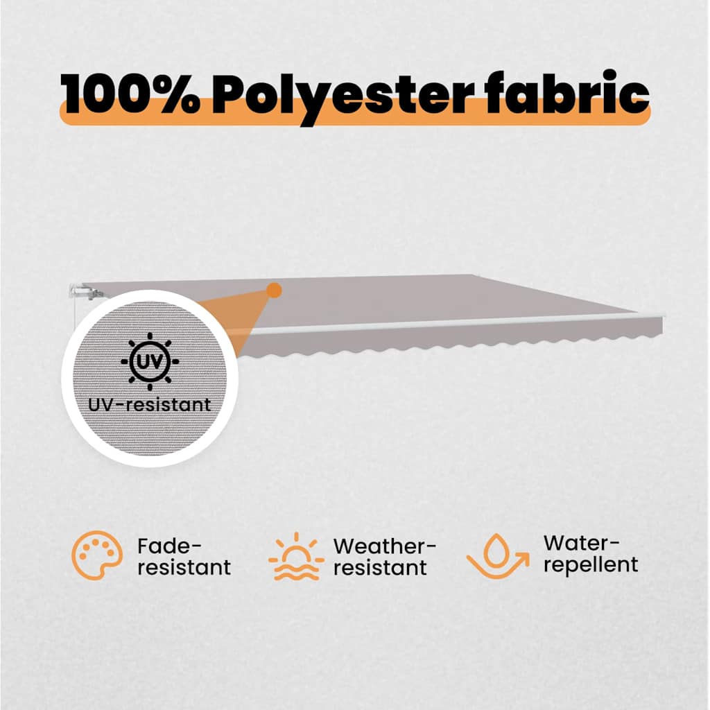Retractable Awning Light Grey 450 x 300 x 165 cm
